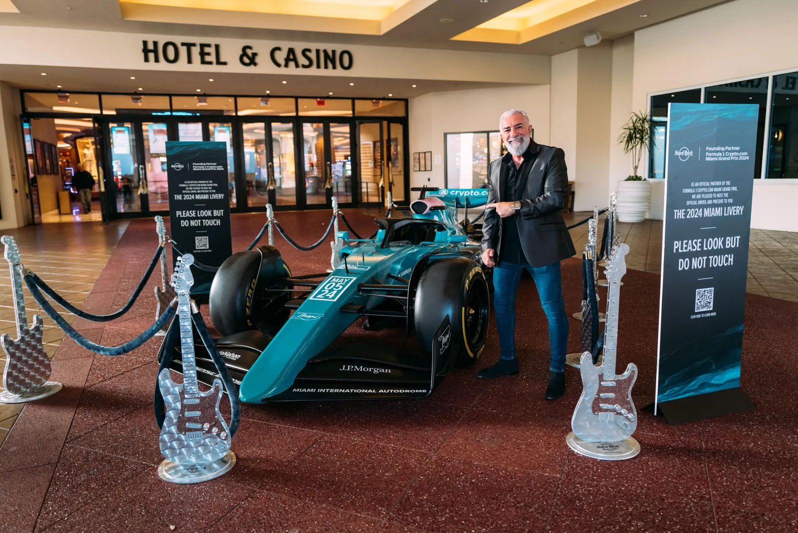 Aston Martin F1 livery at Hard Rock Hotel