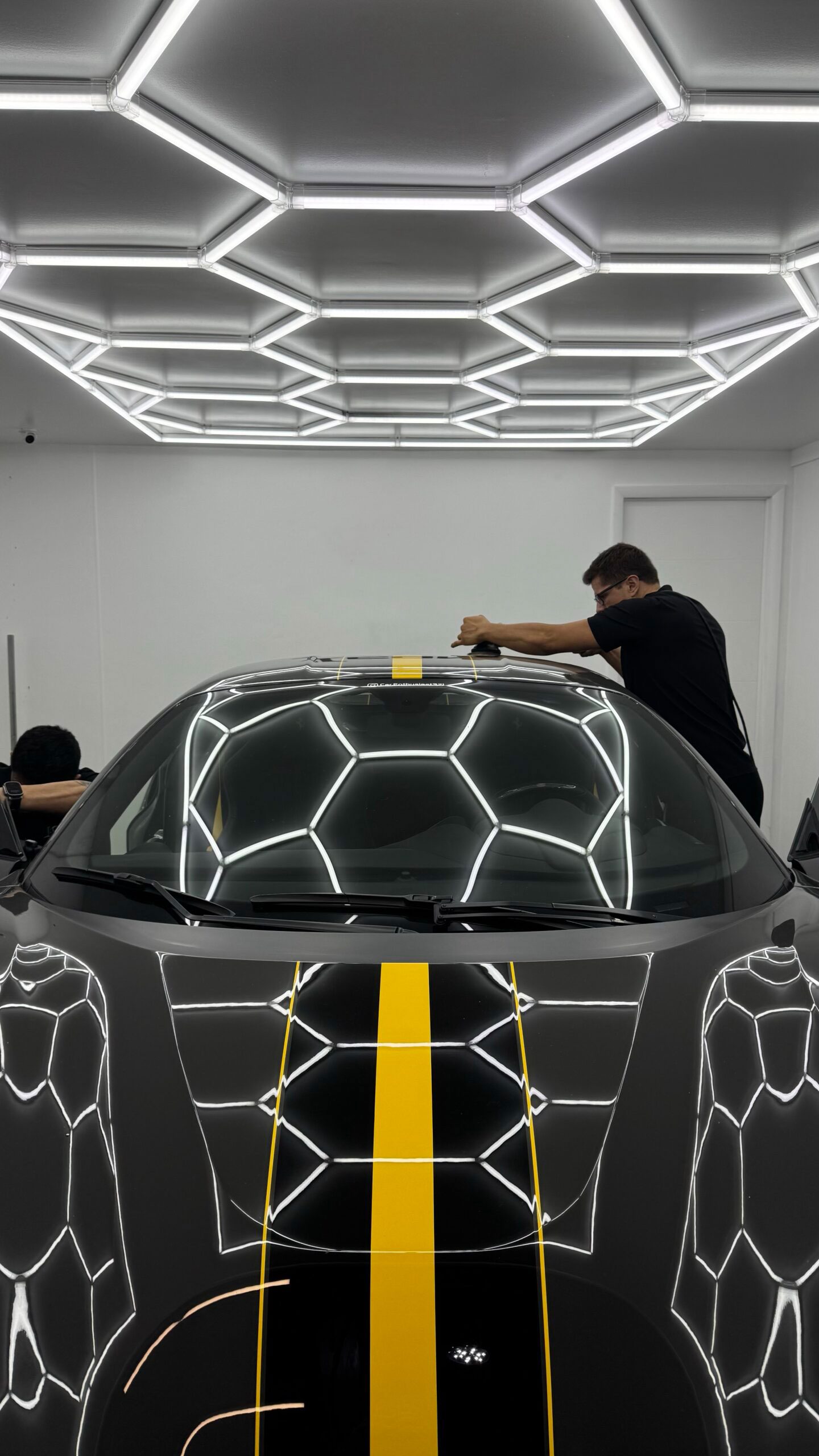 Ceramic coating beading on a finished panel
