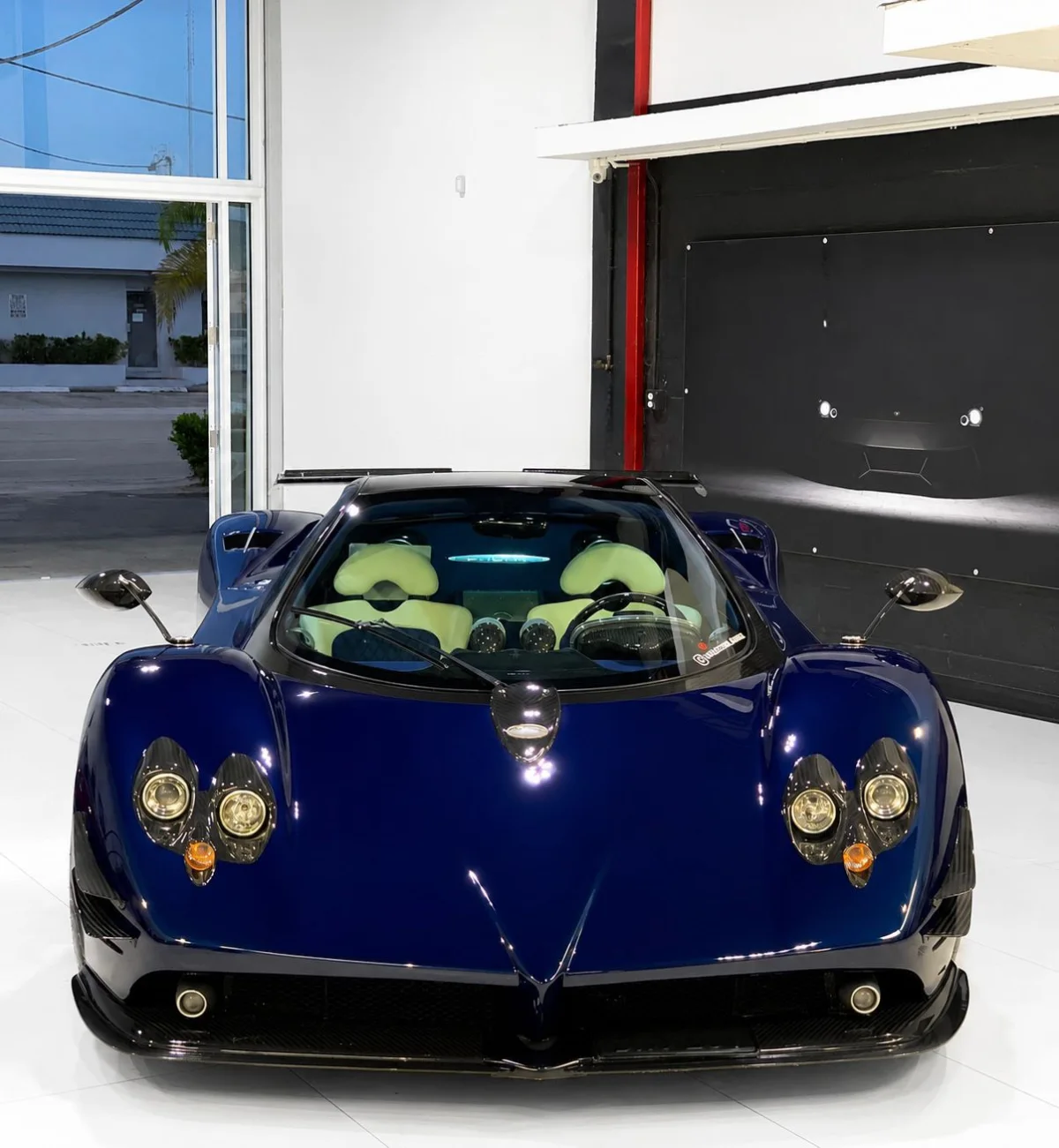 Blue carbon Pagani Zonda in the IMAGE showroom